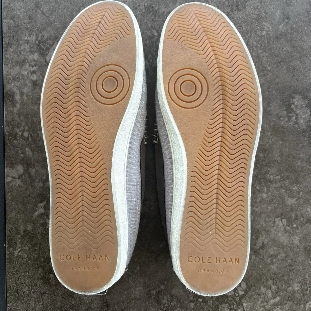 Cole Haan GRAND.OS Nantucket Loafers Men's 13 Slip On Gray Canvas